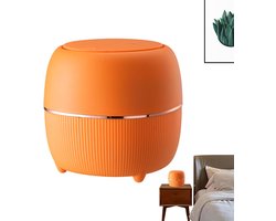 Prullenbak met Deksel - Afvalemmer met deksel - 4 Liter - Kleine Kunststof Tafelafvalemmer voor het Aanrecht, Bureau, Badkamer of Tafel - 16x15 cm - Oranje