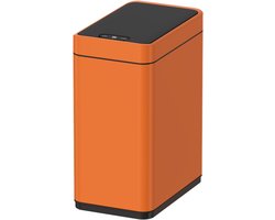 Prullenbak met Sensor - 8L - Bewegingssensor - Stil Sluitende Deksel - Uitneembare Binnenemmer - Automatische Afvalemmer - Oranje