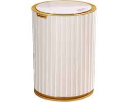 Prullenbak met sensor– Prullenbak afvalscheiding – Prullenbak–Prullenbakken – Vuilnisbak afvalscheiding – Vuilnisbak – Prullenbak badkamer – Wit en Goud