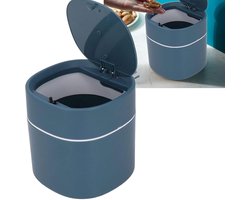Prullenbak - Mini prullenbakje - Tafelafvalemmer - Klein Afvalbakje tafelafvalbakje - tafelafvalbakje met deksel - Aanrecht - Afvalemmers - Kunststof - blauw - 13.5*13.5*14cm - tafelvuilnisemmer met deksel - zonder Afvalzak