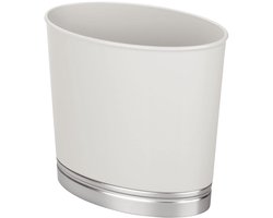 Prullenbak Ovaal - Afvalbak Toilet - Afval Verzamelen - Modern Design - 16 x 28 x 25 cm - Grijs
