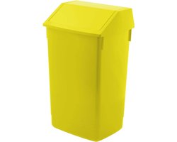 Prullenbak 'Sem' - 60 liter - Afvalbak - Swingdeksel - Geel