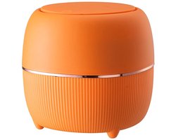 prullenbak- tafelafvalbakje- Kantoor Prullenbakken- prullenbakje aanrecht-prullenbakje klein-Aanrecht Afvalbakje -Tafelvuilnisemmer Met Deksel-Mini Prullenbak-Thuis / Kantoor- Tafelafvalemmer- Geschikt voor Bureau, Kaptafel-Oranje-rood