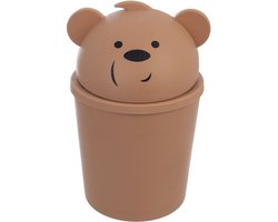 Prullenbak Teddybeer Bruin 1,5 l - Afvalmand - Afvalemmer