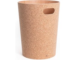 Prullenbak van echt hout Börje | Moderne houten vuilnisemmer voor kantoor, kinderkamer, slaapkamer enz. | kurk (klassiek)