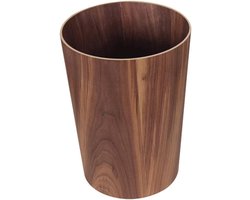 Prullenbak Vuilnisbak Nordic Style, Houten, 3.2L / 2.1gallon, licht bruin, bruin, donker bruin, vuilnisbak met Deksel voor Vuilnisbak (Color : B, Grootte : 8L)