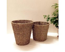 Prullenmand Rotan - Papieren mand - Thuisgebruik - Handgemaakt geweven - 26cm diameter - Natuurlijk