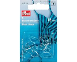 Prym Bikinisluiting - 1 pak van 2 stuks - transparant plastic - sluiting voor bikini aannaaibaar