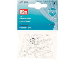 Prym Cliphaakjes Transparant 6 mm 10 stuks  (gordijnhaakjes voor o.a. metalen/kunsstof gordijnringen)