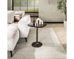 PS-Collection Bijzettafel Eclipse M - Koper Antiek - Metaal - 50x42x55 cm - bijzettafels, bijzettafel rond, bijzettafel vierkant, bijzettafel industrieel, bijzettafel zwart, bijzet tafel, bijzettafeltjes woonkamer, bijzettafels hout met metaal,