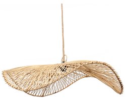 PS-Collection Chapeau Hanglamp L - 75x75x20 cm - Naturel - Rotan - hanglampen eetkamer, hanglamp zwart, hanglampen woonkamer, hanglamp slaapkamer, hanglamp rotan, hanglamp hout, hanglamp industrieel