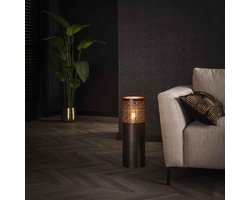 PS-Collection Cilinder Vloerlamp - 20x20x60cm - Zwart Nikkel - Metaal - vloerlampen woonkamer, vloerlamp zwart, vloerlamp industrieel, vloer lamp, vloerlampen landelijk, staande lampen woonkamer, staande lampen, staande lamp industrieel