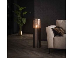 PS-Collection Cilinder Vloerlamp - Ø25x90cm - Zwart Nikkel - Metaal - vloerlampen woonkamer, vloerlamp zwart, vloerlamp industrieel, vloer lamp, vloerlampen landelijk, staande lampen woonkamer, staande lampen, staande lamp industrieel
