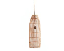 PS-Collection De Fish Trap Hanglamp/Vloerlamp - 22x62cm - Naturel - Rotan - hanglampen eetkamer, hanglamp zwart, hanglampen woonkamer, hanglamp slaapkamer, hanglamp rotan, hanglamp hout, hanglamp industrieel