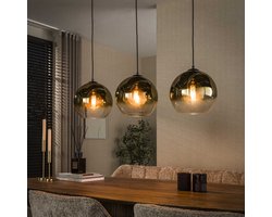 PS-Collection Hanglamp Bubble 3-lichts - Goudglas / Artic Zwart - hanglampen eetkamer, hanglamp zwart, hanglampen woonkamer, hanglamp slaapkamer, hanglamp kinderkamer, hanglamp rotan, hanglamp hout, hanglamp industrieel
