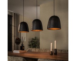 PS-Collection Hanglamp Nova Metaal - 3-Lichts Donkerbruin - hanglampen eetkamer, hanglamp zwart, hanglampen woonkamer, hanglamp slaapkamer, hanglamp kinderkamer, hanglamp rotan, hanglamp hout, hanglamp industrieel