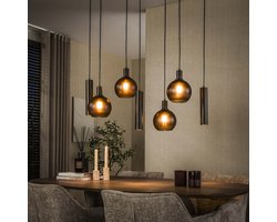 PS-Collection Hanglamp Sfera 7-Lichts Metaal Glas Sienna Bruin Mat - hanglampen eetkamer, hanglamp zwart, hanglampen woonkamer, hanglamp slaapkamer, hanglamp rotan, hanglamp hout, hanglamp industrieel, hanglamp glas, hang lamp