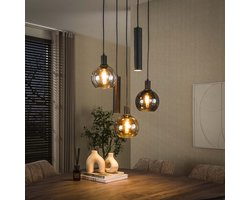 PS-Collection Hanglamp Sfera Tricolore 5-Lichts Metaal Artic Zwart - hanglampen eetkamer, hanglamp zwart, hanglampen woonkamer, hanglamp slaapkamer, hanglamp rotan, hanglamp hout, hanglamp industrieel, hanglamp glas, hang lamp