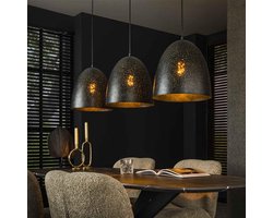 PS-Collection Kosmos 3L Hanglamp - 125x30x150cm - Zwart - Metaal - hanglampen eetkamer, hanglamp zwart, hanglampen woonkamer, hanglamp slaapkamer, hanglamp kinderkamer, hanglamp rotan, hanglamp hout, hanglamp industrieel