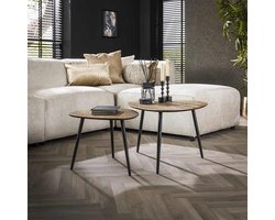 PS-Collection Metallic Driehoekig Set/2 Salontafel - 80x59x43cm - Brons/Goud - Metaal - salontafels rond, salontafels, salontafel zwart, salon tafel, salontafel rond, salontafel industrieel, salontafel vierkant, salontafel marmer, salontafel wit