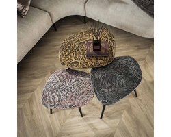 PS-Collection Patina Set/3 Vierhoekig Salontafel - 60x50x42cm - Koper/Brons/Zilver Antiek - Metaal - salontafels rond, salontafels, salontafel zwart, salon tafel, salontafel rond, salontafel industrieel, salontafel vierkant, salontafel marmer