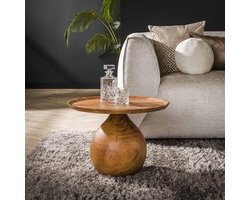 PS-Collection Ronde Voet Salontafel - Ø60x41cm - Naturel - Acaciahout - salontafels rond, salontafels, salontafel zwart, salon tafel, salontafel rond, salontafel industrieel, salontafel vierkant, salontafel marmer, salontafel wit
