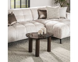 PS-Collection Salontafel Eclipse M - Koper Antiek - Glas/Aluminium - 62x45x40 cm - salontafels, salontafels rond, salontafels industrieel, salontafel rond hout metaal, salontafel rond zwart, salontafel vierkant, salontafel hout