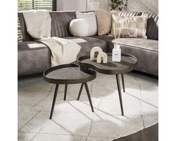 PS-Collection Salontafelset Contour Niervormig - Brons Metaal - salontafels rond, salontafels, salontafel zwart, salon tafel, salontafel rond, salontafel industrieel, salontafel vierkant, salontafel marmer