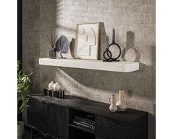 PS-Collection Stone Wandplank - 150x29x8cm - Wit - Marmer Composiet - wandplank - wandrek industrieel - wandrek metaal zwart - wandrek rond - wandrekken - wandplank zwevend - wandplank hout - wandkubus - boekenplank