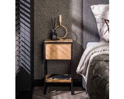 PS-Collection Straight Wood XS 1 Lade Nachtkastje - 30x30x55cm - Naturel - Acacia -nachtkast, nachtkastje, nachtkastjes, nachtkastjes industrieel, nachtkastje hout, nachtkastjes modern, nachtkastje zwevend