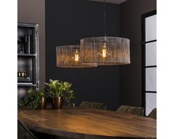 PS-Collection Stringshade 2L Hanglamp - 120x45x150cm - Zwart - Metaal - hanglampen eetkamer, hanglamp zwart, hanglampen woonkamer, hanglamp slaapkamer, hanglamp kinderkamer, hanglamp rotan, hanglamp hout, hanglamp industrieel