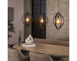 PS-Collection Turn Around 3L Hanglamp - 130x30x150 cm - Charcoal - Metaal - hanglampen eetkamer, hanglamp zwart, hanglampen woonkamer, hanglamp slaapkamer, hanglamp kinderkamer, hanglamp rotan, hanglamp hout, hanglamp industrieel