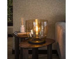 PS-Collection UP XL Vloerlamp - 33x33x32cm - Amber Kleur Glas - Metaal - vloerlampen woonkamer, vloerlamp zwart, vloerlamp industrieel, vloer lamp, vloerlampen landelijk, staande lampen woonkamer, staande lampen, staande lamp industrieel