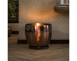 PS-Collection UP XXL Vloerlamp - 48x48x41cm - Koperkleur - Glas/Metaal - vloerlampen woonkamer, vloerlamp zwart, vloerlamp industrieel, vloer lamp, vloerlampen landelijk, staande lampen woonkamer, staande lampen, staande lamp industrieel
