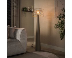 PS-Collection Vloerlamp Beige Metaal Spiraal Curl 1-Lichts Ø40 - vloerlampen woonkamer, vloerlamp zwart, vloerlamp industrieel, vloer lamp, vloerlampen landelijk, staande lampen woonkamer, staande lampen, staande lamp industrieel