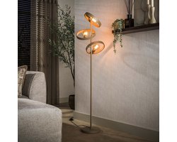 PS-Collection Vloerlamp Hover 3-lichts - Beige - Metaal - vloerlampen woonkamer, vloerlamp zwart, vloerlamp industrieel, vloer lamp, vloerlampen landelijk, staande lampen woonkamer, staande lampen, staande lamp industrieel