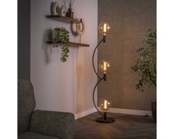 PS-Collection Vloerlamp Metaal Bruin Brons 3 Lichtpunten Gebogen Design - vloerlampen woonkamer, staanlamp, vloerlamp zwart, vloerlamp industrieel, vloer lamp, staande lampen woonkamer, staande lampen, staande lamp industrieel