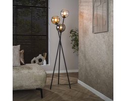 PS-Collection Vloerlamp Multi Globe 3L - Zwart - Metaal/Glas - 45x45x174 cm - vloerlampen woonkamer, staanlamp, vloerlamp zwart, vloerlamp industrieel, vloer lamp, staande lampen woonkamer, staande lampen, staande lamp industrieel