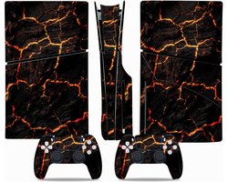 PS5 Disk Slim - Console Skin - Magma - PS5 sticker - 1 console en 2 controller stickers