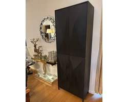 PTMD 4-deurs gesloten kast 3D zwart hout - 4 doors cabinet black 3D doors