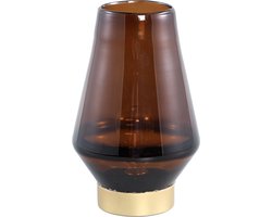 PTMD Akahi Brown Glass LED Lamp Taps Round