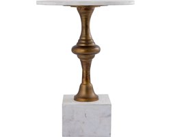 PTMD Alano White Marble Side Table W Alu Gold Table Leg