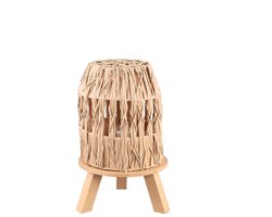PTMD Alleene Cream bamboo LED lamp wooden base S
