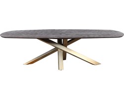 PTMD Alore brown gold diningtable oval 200 cm