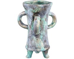 PTMD Ayaz Bloempot - H25 x Ø17 cm - Keramiek - Turqoise