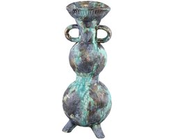 PTMD Ayaz Bloempot - H35 x Ø14 cm - Keramiek - Turqoise