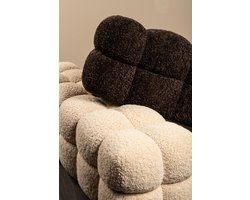 PTMD Bankje Teddy - 160x45x43 cm - Textiel - Beige