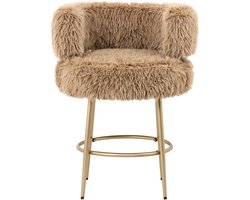 PTMD - Barkruk Hair - Bruin - 67x64x94cm