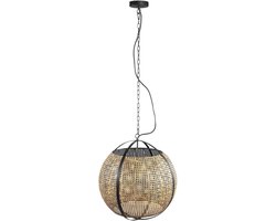 PTMD Bayu Ronde Hanglamp - H55 x Ø50 cm - Ijzer - Zwart