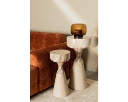 PTMD Bijzettafel Maran - 36x36x79 cm - Ijzer - Creme